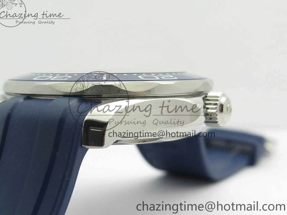 0123 StreetReady 2018 Seamaster Diver 300M VSF 1:1 Best Edition Blue Ceramic Gray Dial on Blue Rubber Strap A8800 V2 (Black Balance Wheel) 7963